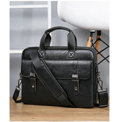 16 Inch PU Leather Laptop Briefcase