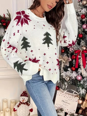 Christmas Tree Snowflake Knit Sweater