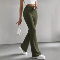 Ribbed Knit Flare Pants