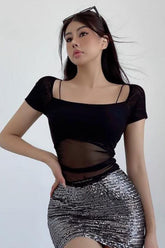 Short Sleeve Gauze Top Tee
