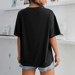 Halloween Lace Ghost Bow Print Crew Neck Short Sleeve T‑Shirt
