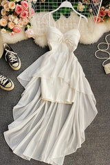 Slim High Waist Asymmetrical Dress Elegant Party Dress Ladies Dresses