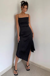 Backless Satin Strap Dress