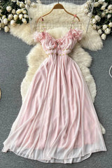 Dress Elegant Off Shoulders Lady Strap Vacation Party Long Dress