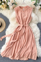 Dress Casual Sleeveless A-line Shirt Dress Dress
