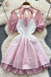 Dress Print Bandage Slim Waist Gothic Dress Party Dress