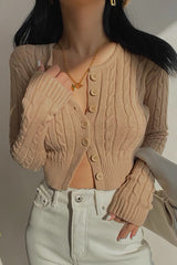 Knitted High Waisted Long Sleeved Sweater Top
