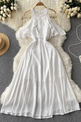 Dress Romantic Ruffles Off Shoulder High Waist Long Dress