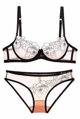 Lace Hollow Embroidery Underwear Lingerie Set