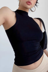 Half High Collar Sleeveless Tank Top