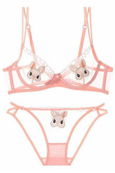 Lace Hollow Embroidery Underwear Lingerie Set