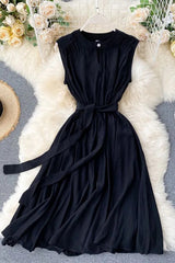 Dress Casual Sleeveless A-line Shirt Dress Dress