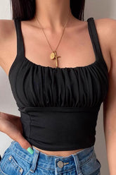 Ruffle Square Neck Off Shoulder Top