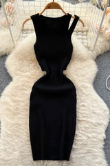 Knitting Mini Dress Sheath Tank Dress Female Sundress