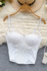 Almighty Skinny Corset Crop Tops With Built in Bras Woman Tanks Camisoles