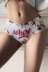 Letter Pattern Stretch Underpant Brief Panty