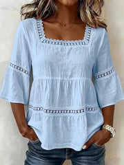 Square Neck Lace Crochet Blouse