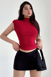 Short Sleeve High collar Top Tee