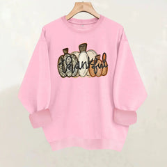 Halloween Pumpkin Thankful Letter Graphic Sweatshirt