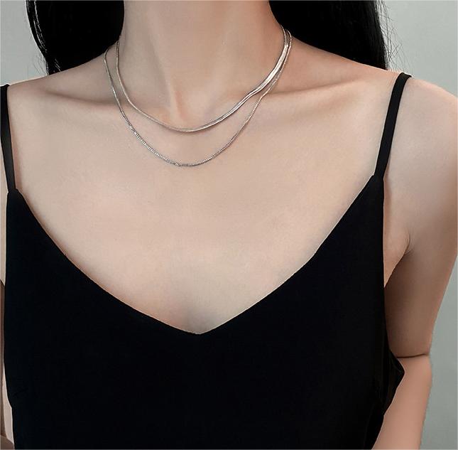 Four Row Dainty Chain Necklace