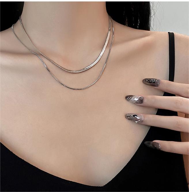 Four Row Dainty Chain Necklace