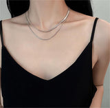 Four Row Dainty Chain Necklace