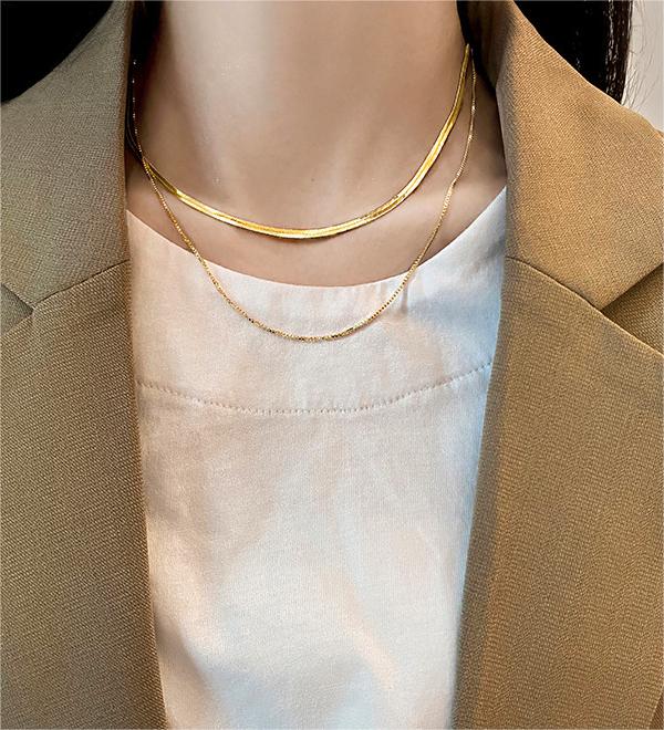 Four Row Dainty Chain Necklace