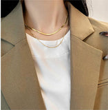 Four Row Dainty Chain Necklace