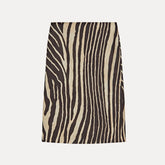 Zebra Print Slim Midi Skirt