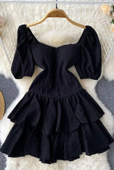 Dress Retro Cascading Ruffles Gothic Mini Dress