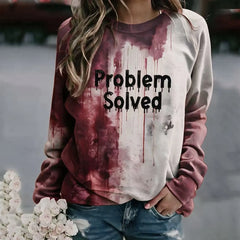 Halloween Tie‑Dye Letter Print Crew Neck Sweatshirt
