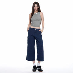 Retro Utility Pocket Cropped Flare Jeans