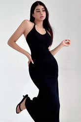 Halter Strap Backless Maxi Dress
