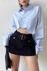 Wide Belt Wrap Buttocks Super Shorts Skirt