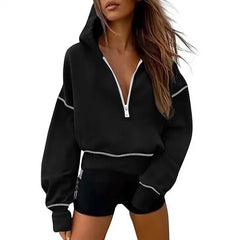 Gold Trim Long Sleeve Pullover Sweatshirt
