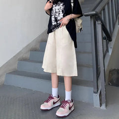 High Waist Straight Five-Point Casual Shorts