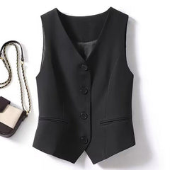 V Neck Button Down Tailored Waistcoat Casual Formal Blazer Vest