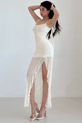 Lace Gauze Strap Maxi Dress
