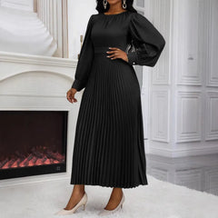 Satin Pleated Midi Dress