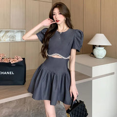 Black Cutout Rhinestone Mini Dress
