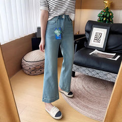 High Waist Nine Point Flare Jeans