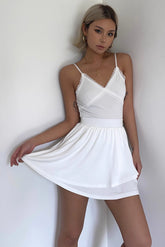 Ruffle Hem Seam Elastic Waist Sports Skirts