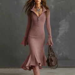 Ribbed Knit Mermaid Dress