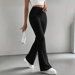 Ribbed Knit Flare Pants