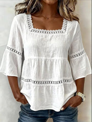 Square Neck Lace Crochet Blouse