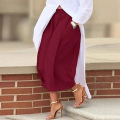 High Waist Front Pleated Cropped Wide Leg Pants