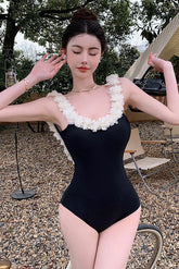 Flower Backless One Piece Swimwear Bikini Swimsuit