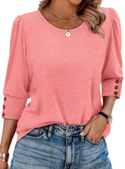 3/4 Puff Sleeve Blouse