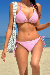 Halter Strappy Bikini Swimsuit Swimwear