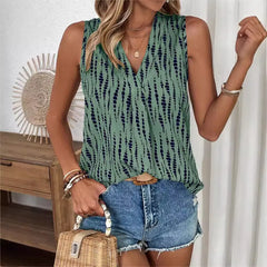 Abstract Print Sleeveless Blouse
